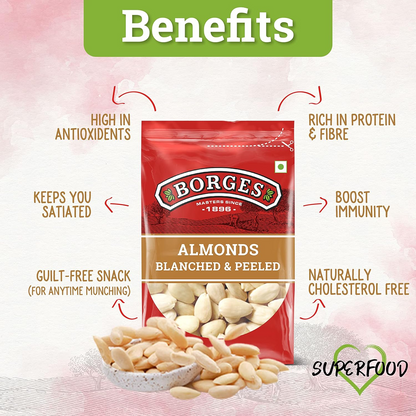 Borges Blanched & Peeled Raw Almonds 400g