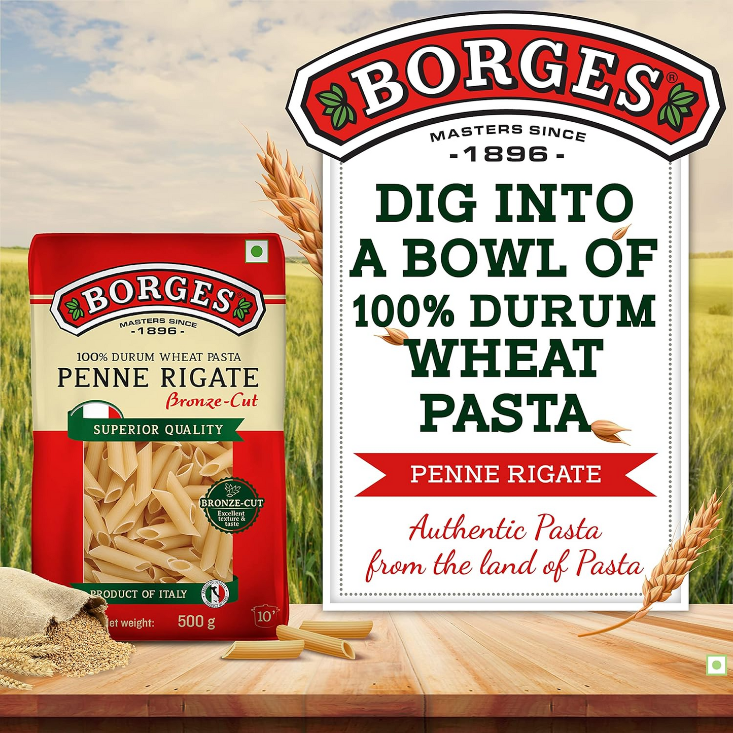 Borges Penne Rigate Durum Wheat Pasta, 500 grams