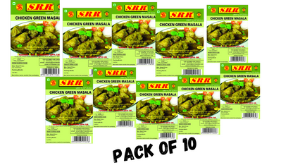 SRR MASALA Chicken Green Masala (Pack of 10) 25 g Each