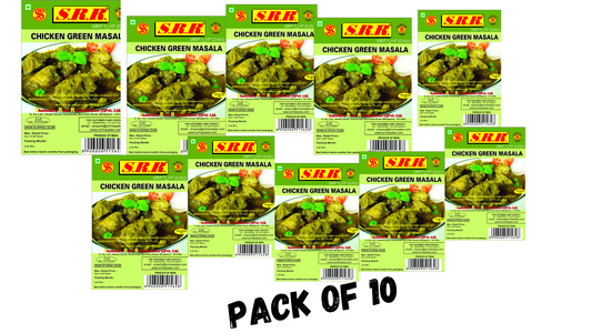 SRR MASALA Chicken Green Masala (Pack of 10) 25 g Each