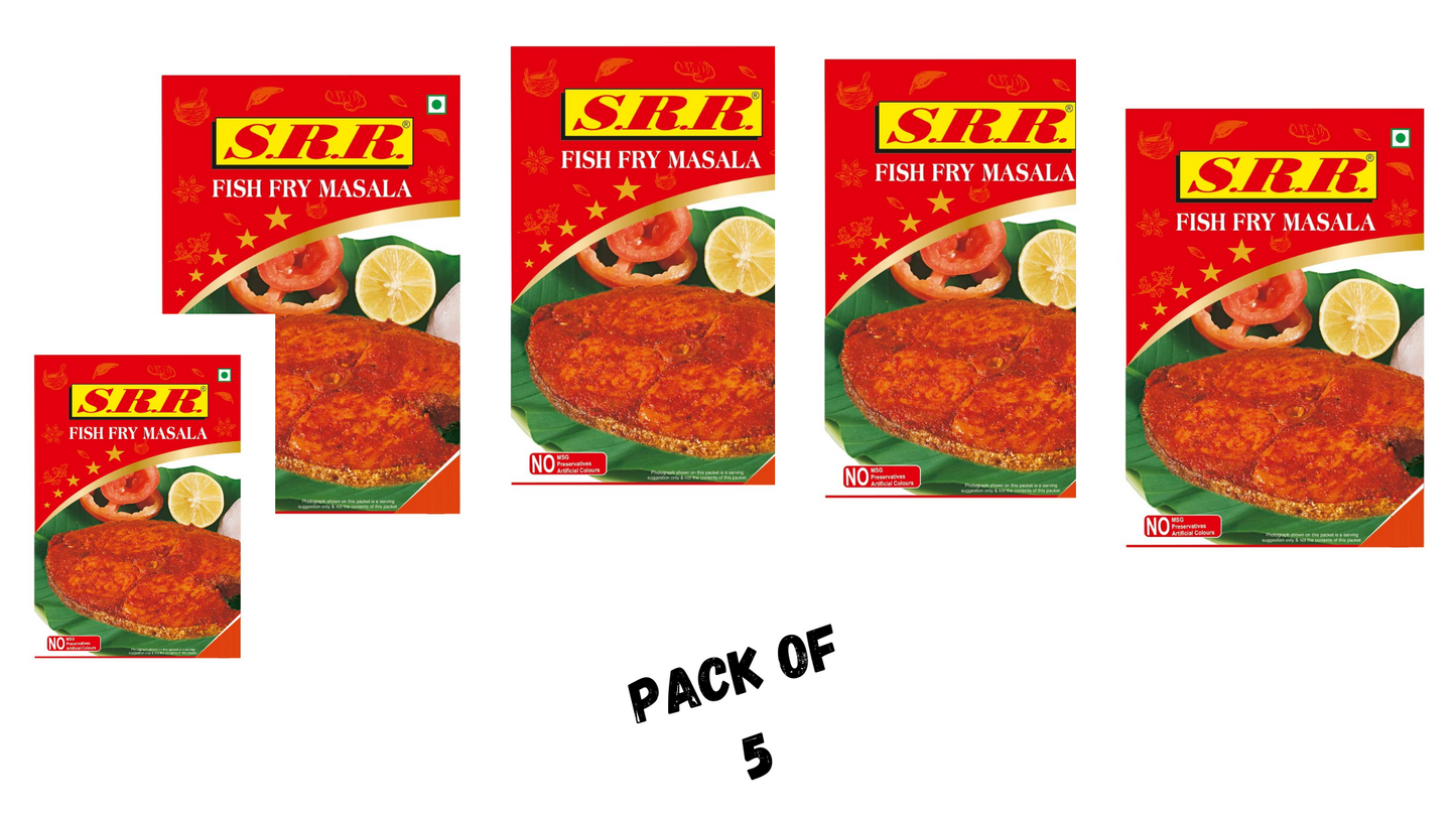 SRR MASALA Fish Fry/Prawns Fry Masala (Pack of 5) 100 g