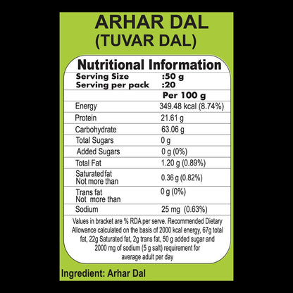 Patanjali Unpolished Arhar Dal (Tuvar Dal) 1 kg