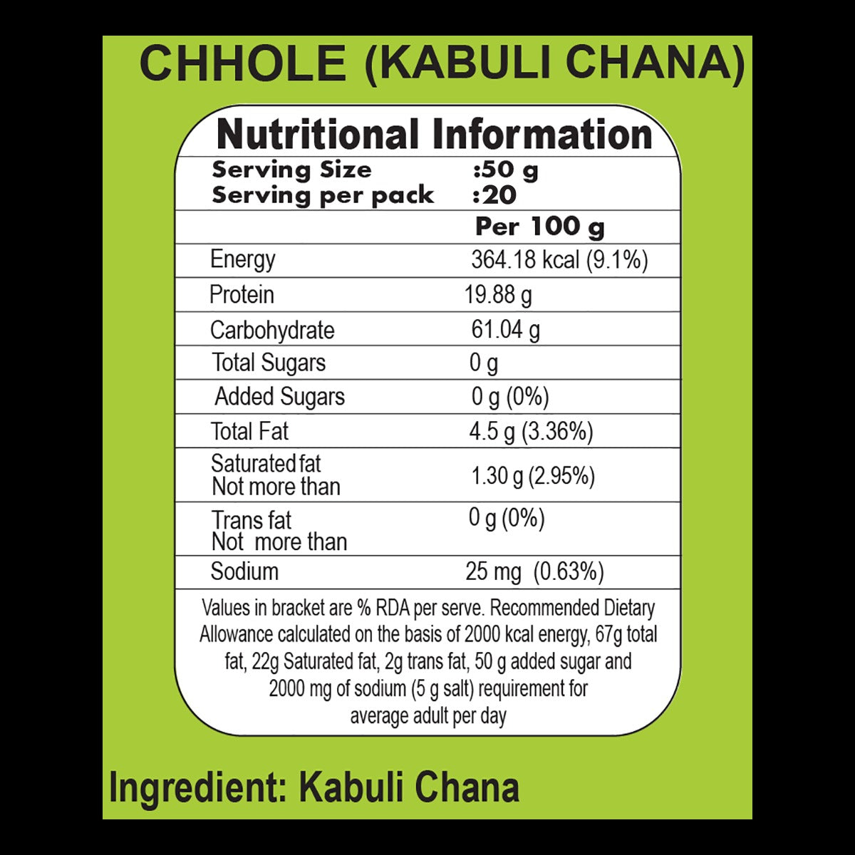 Patanjali Unpolished Chhole (Kabuli Chana) 1 kg