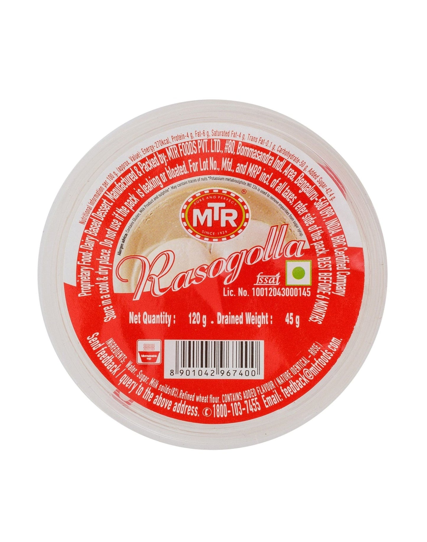 MTR RASOGOLLA PORTION PACK 120 G