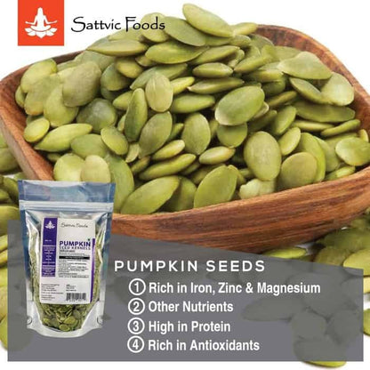 SATTVIC FOODS  Green Pumpkin Seeds (No Shell) 100g