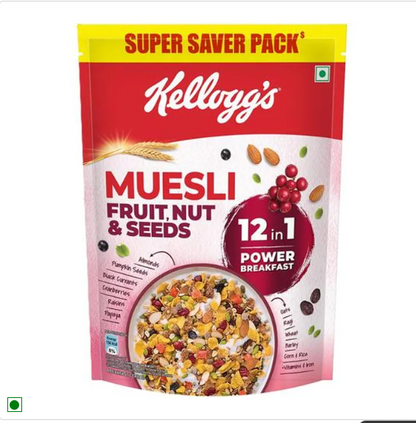 Kelloggs Muesli Fruit Nut & Seeds - 12-In-1 Power Breakfast, India's No.1 Muesli, 750 g