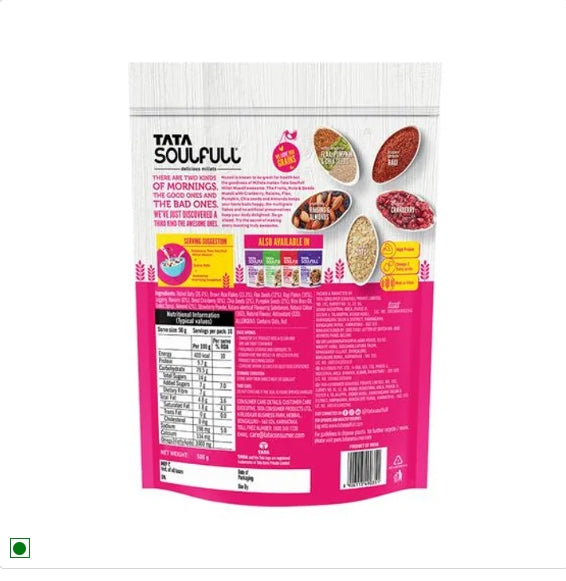 Tata Soulfull Millet Muesli, Fruit, Nuts & Seeds, 30% Fruits, Nut & Seeds, 500 g