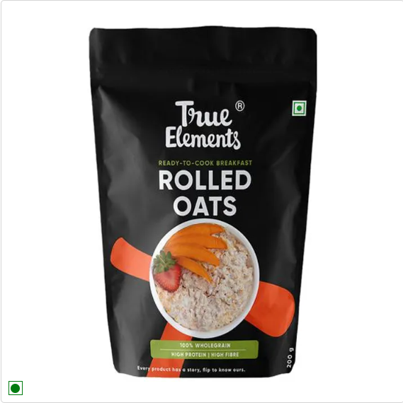 True Elements Rolled Oats - Gluten Free, High Protein & Fibre, 1.2 kg