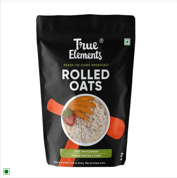 True Elements Rolled Oats - Gluten Free, High Protein & Fibre, 1.2 kg