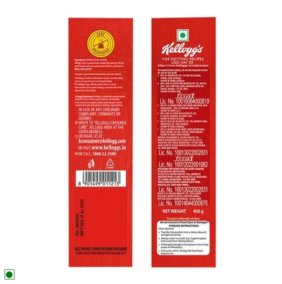 Kelloggs Oats - Low In Sodium, Soluble Fibre, Reduce Cholesterol, 400 g