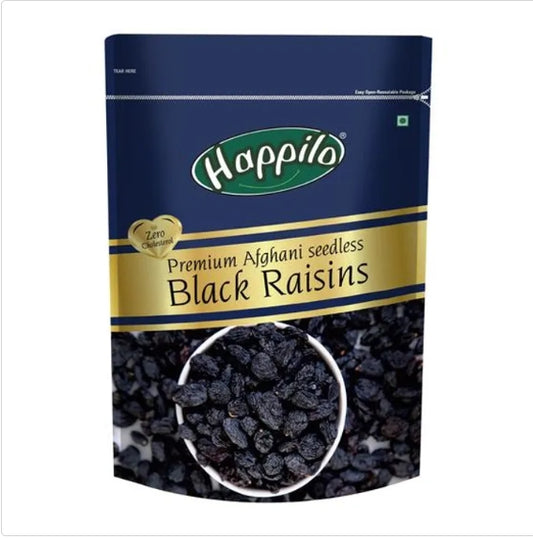 Happilo Black Raisins - Premium Afghani Seedless, 2x250 g Multipack