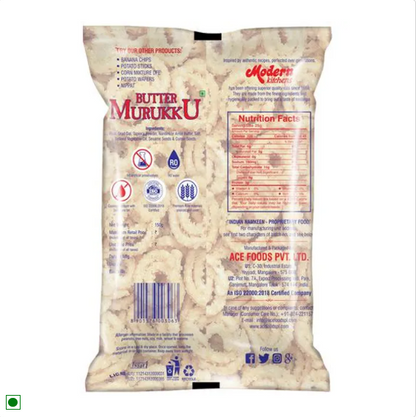 Modern Kitchens Butter Murukku - Fresh, Crunchy, South Indian Snack, 150 g