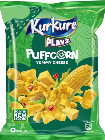 Kurkure Namkeen - Puffcorn (Yummy Cheese) Pouch, 55 g