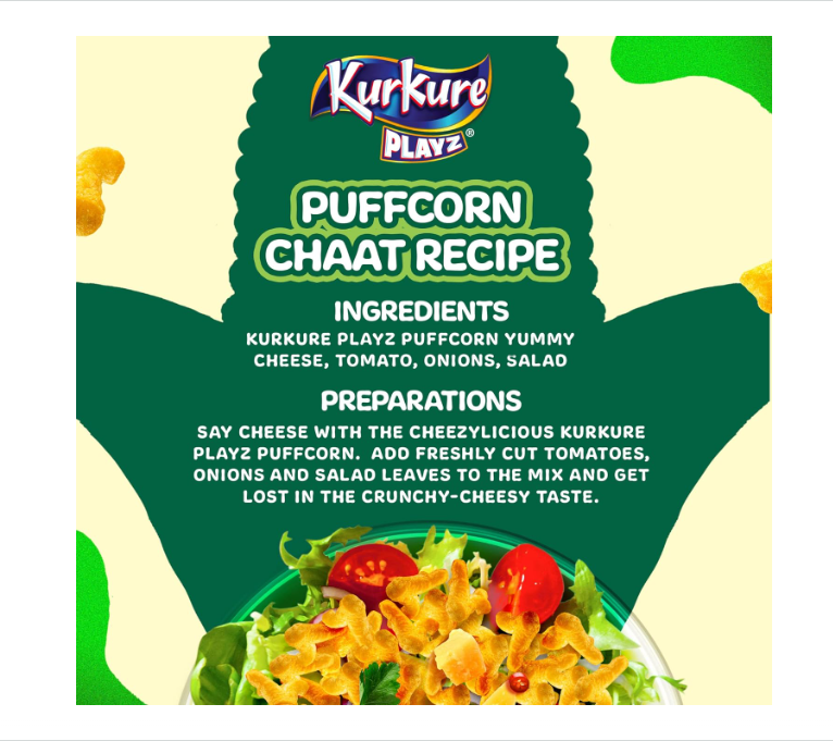 Kurkure Namkeen - Puffcorn (Yummy Cheese) Pouch, 55 g