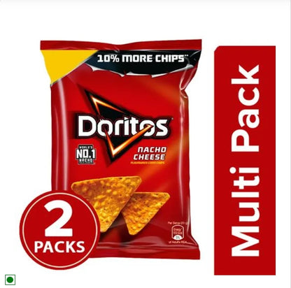 Doritos Nacho Cheese Crunchy Chips, Snacks, Party Pack, 2x153 g Multipack