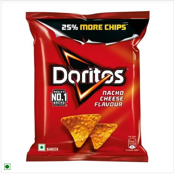 Doritos Nacho Cheese Crunchy Chips, Snacks, Party Pack, 2x153 g Multipack