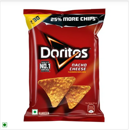 Doritos Nacho Cheese Crunchy Chips, Snacks, Party Pack, 2x153 g Multipack