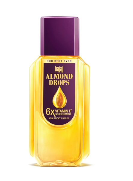 Bajaj Almond Drops Hair Oil | 6X Vitamin E Nourishment | Non-Sticky Hair Oil For Hair Fall Control | 285ml