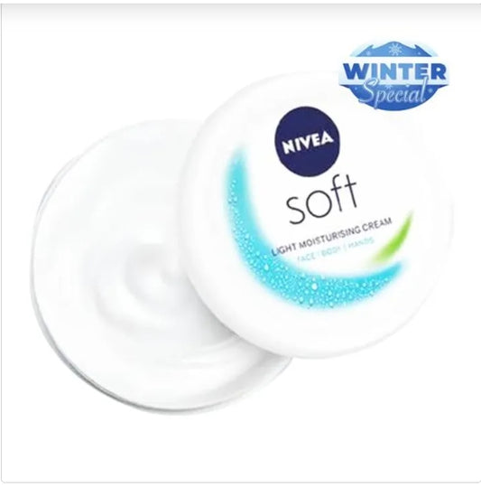 NIVEA Soft Light Moisturiser - With Vitamin E & Jojoba Oil, For Face, Hand & Body, Instant Hydration, Non-Greasy Cream, 300 ml