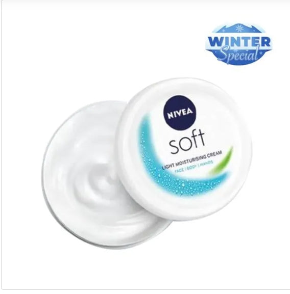 NIVEA Soft Light Moisturiser - With Vitamin E & Jojoba Oil, For Face, Hand & Body, Instant Hydration, Non-Greasy Cream, 300 ml