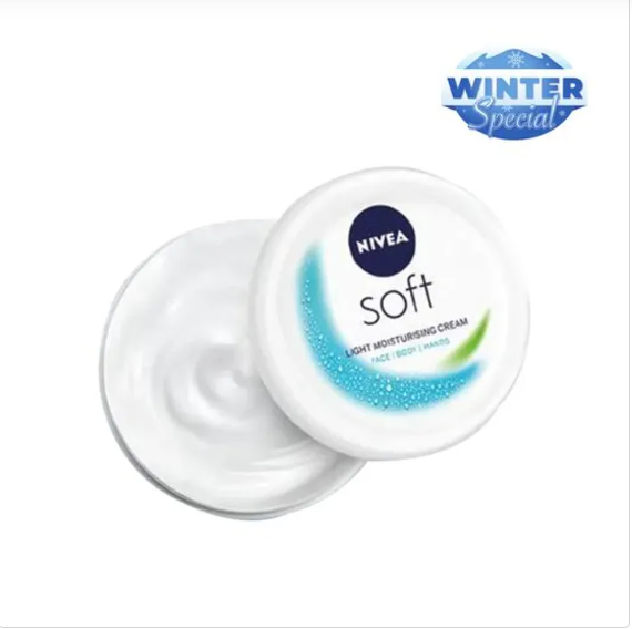 NIVEA Soft Light Moisturiser - With Vitamin E & Jojoba Oil, For Face, Hand & Body, Instant Hydration, Non-Greasy Cream, 300 ml