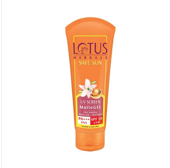 Lotus Herbals Safe Sun Uv Screen Matte Gel PA+++ - SPF 50, 2x100 g Multipack