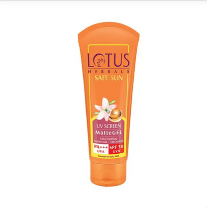 Lotus Herbals Safe Sun Uv Screen Matte Gel PA+++ - SPF 50, 2x100 g Multipack