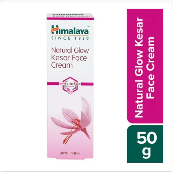 Himalaya Natural Glow Face Cream - Kesar, Alfalfa & Saffron, Phyto Vitamin Complex, Does Not Contain Bleach, Free From Parabens, 25 g