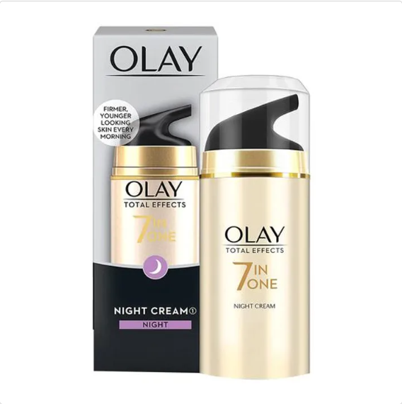 Olay Total Effects 7 In 1 Anti-Ageing Night Cream - Rich In Vitamin B5, C & E, 50 g