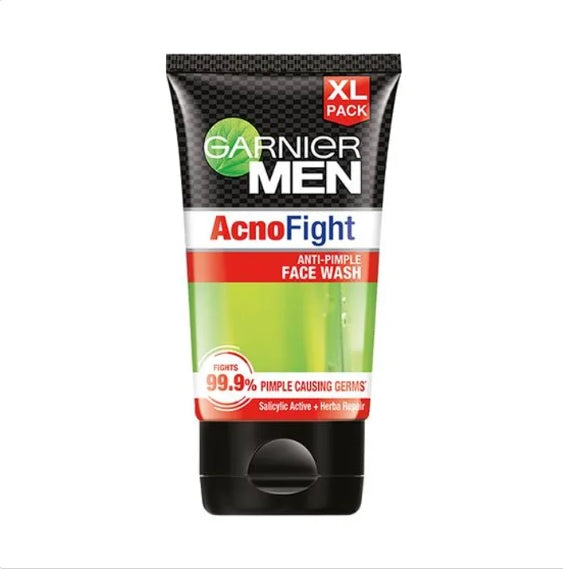 Garnier Men Acno Fight Anti-Pimple Facewash for Acne Prone Skin, 2x150 g (Multipack)