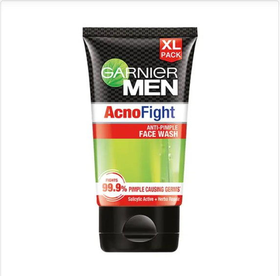 Garnier Men Acno Fight Anti-Pimple Facewash for Acne Prone Skin, 2x150 g (Multipack)