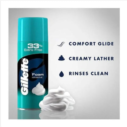 Gillette Classic Foam Shave - Sensitive, Lathers Quickly & Hydrates, 418 g