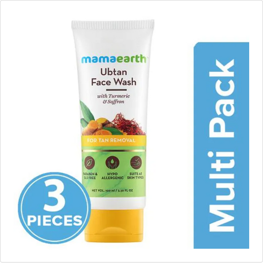 Mamaearth Ubtan Face Wash, 3x100 ml Multipack