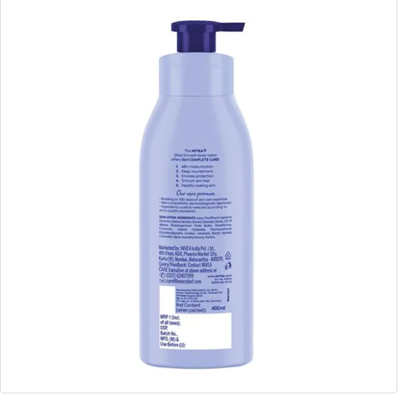 NIVEA Shea Smooth Body Milk - Dry Skin, With Deep Moisture Serum & Shea Butter, 48h Indulging Deep Moisture Care, 400 ml