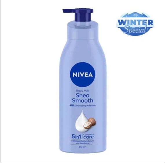 NIVEA Shea Smooth Body Milk - Dry Skin, With Deep Moisture Serum & Shea Butter, 48h Indulging Deep Moisture Care, 400 ml