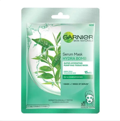 Garnier Skin Naturals - Face Serum Sheet Mask, Green, 3x32 g Multipack