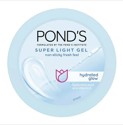 Ponds Super Light Gel Moisturiser - With Hyaluronic Acid & Vitamin E, 2 x 200 ml Multipack