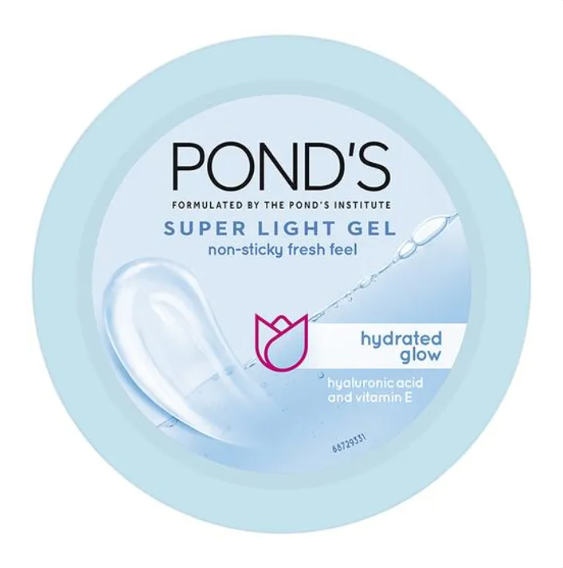 Ponds Super Light Gel Moisturiser - With Hyaluronic Acid & Vitamin E, 2 x 200 ml Multipack