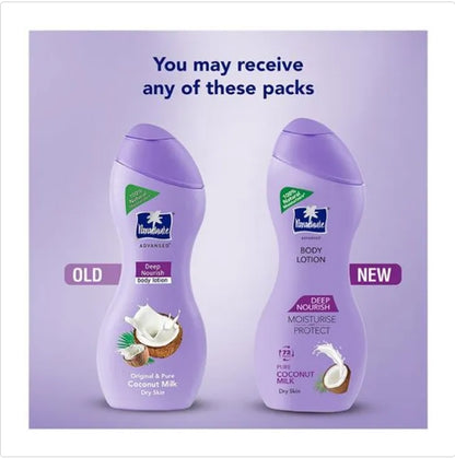 Parachute Advansed Deep Nourish Body Lotion - Intensively Moisturised Skin, Coconut Milk, 100% Natural Moisturisers, 250 ml