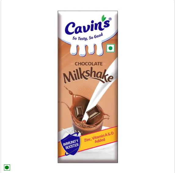 Cavins Chocolate Milkshake - With Zinc, Vitamin A & D Added, Supports Immunity, 1 L