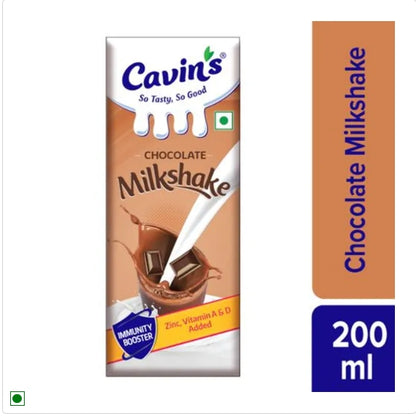 Cavins Chocolate Milkshake - With Zinc, Vitamin A & D Added, Supports Immunity, 1 L