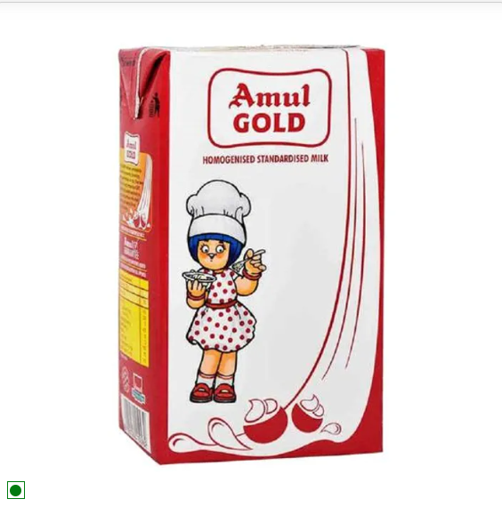 Amul Gold Homogenised Standardised Milk, 6x1 L Multipack