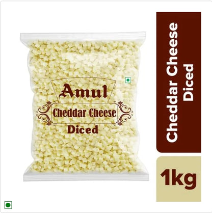 Amul Cheddar Cheese Diced, 1 kg Pouch