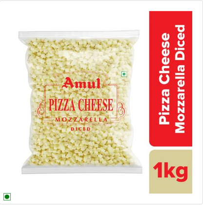 Amul Mozzarella Pizza Cheese Diced, 1 kg Pouch