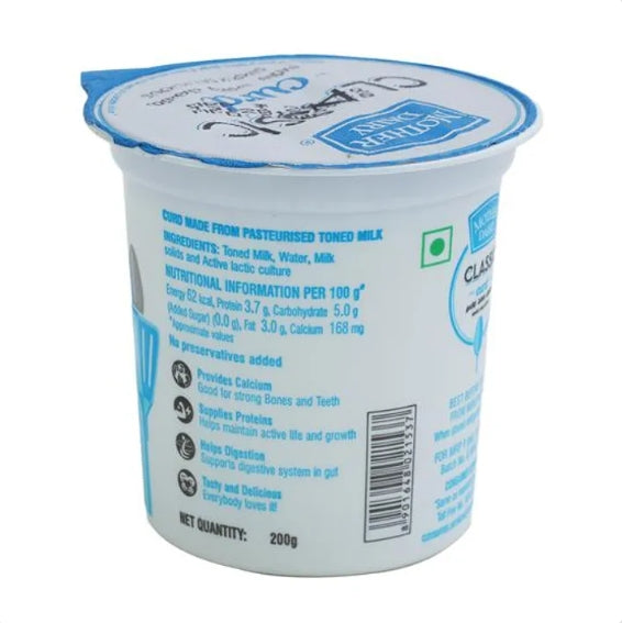 Mother Dairy Dahi - Made From Toned Milk, 4x200 g Multipack