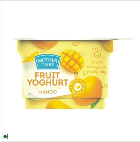 Mother Dairy Fruit Yoghurt - Mango, 100 g Cup