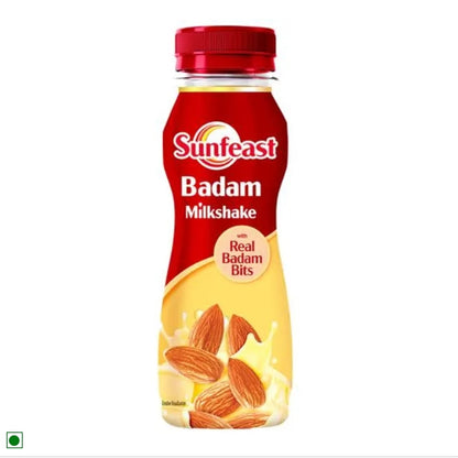 Sunfeast Badam Milkshake - With Real Almond Bits, Rich In Calcium & Protein, Thick, Creamy, 3x180 ml Multipack