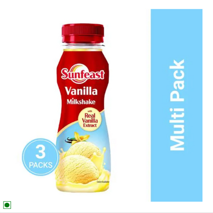 Sunfeast Vanilla Milkshake With Real Vanilla Extracts, 3x180 ml Multipack