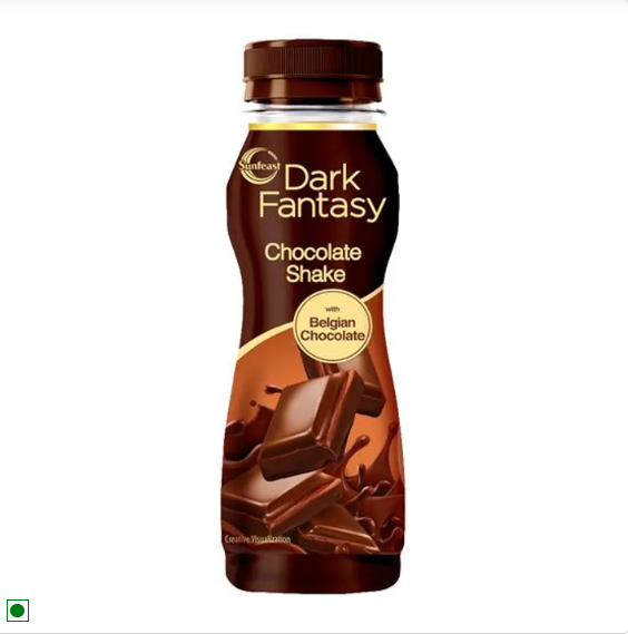 Sunfeast Dark Fantasy Belgian Chocolate Shake - Rich In Calcium & Protein, Thick, Creamy, 3x180 ml Multipack