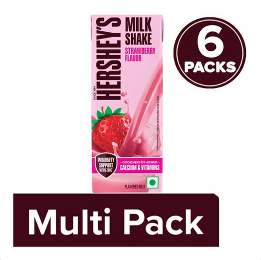 Hersheys Strawberry Flavor Milkshake, 6x180 ml Multipack